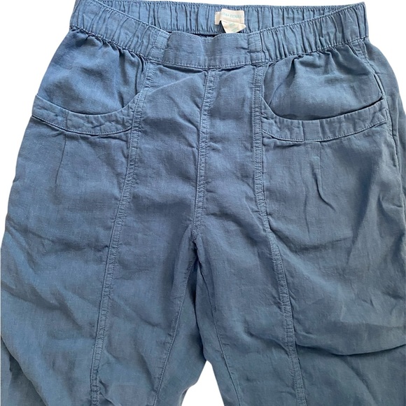 Cynthia Rowley Blue Linen-Blend Pants - Picture 3 of 5